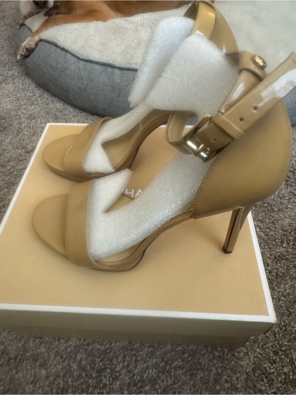Vintage early 2000’s Michael Kors Tan High Heel Ankle Strap Sandals - Picture 1 of 4